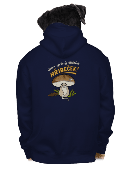 Babka a hříbeček pánská mikina na zip Navy