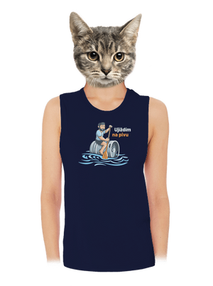 Ujíždím na pivu dámské tílko volné Navy