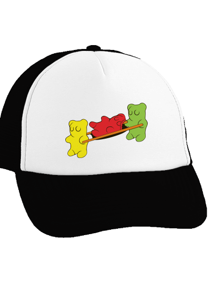 Gumídci kšiltovka truckerka Black cap