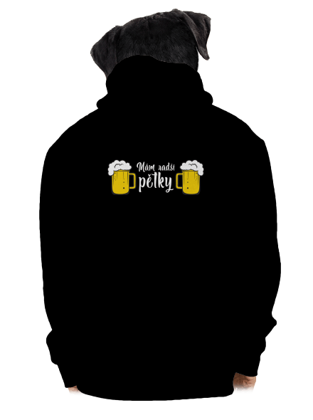 Mám raději pětky pánská mikina na zip Black