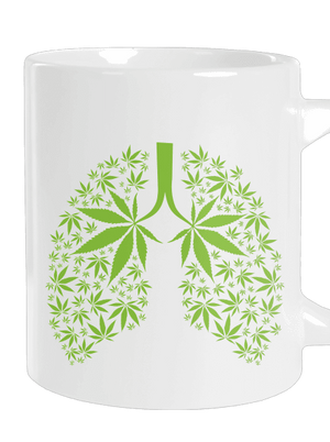 Ganja plíce velký hrnek White