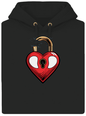 Zámek lásky unisex mikina premium Dark Black