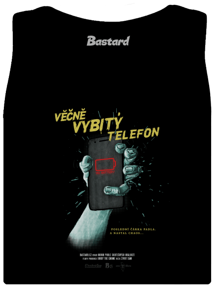B13: Vybitý telefon dámské tílko klasické Black