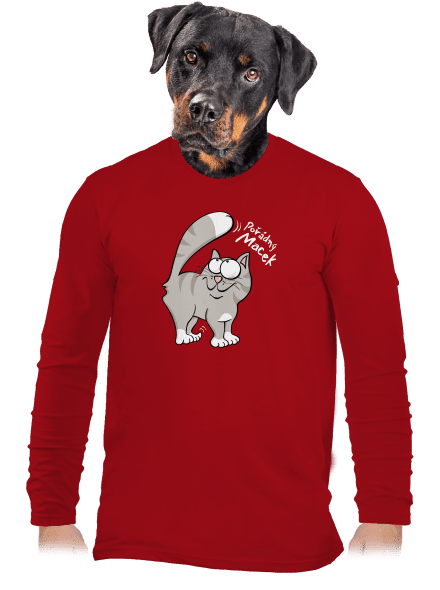 Macek a Micina pánské dlouhý rukáv Red