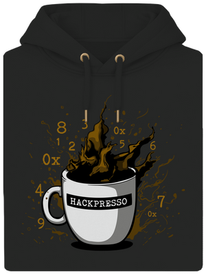 Hackpresso  unisex mikina premium Dark Black