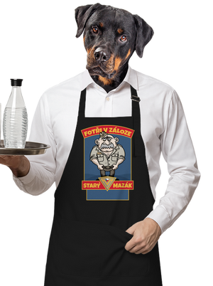 Starý mazák zástěra Black