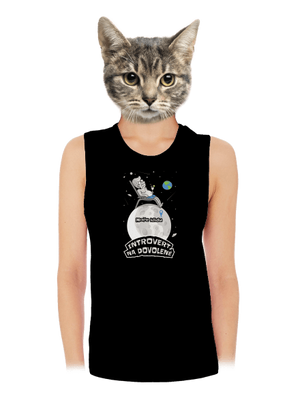 Introvert na dovolené dámské tílko volné Black