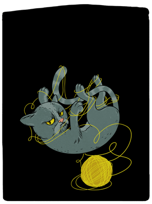 Nevrlý kocour pánská mikina na zip Black