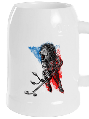 Hokejový lev půllitr White