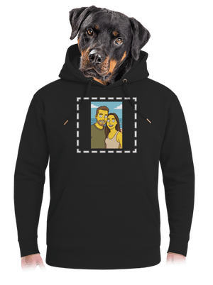 Simpsonovi z vlastní fotky unisex mikina premium Dark Black