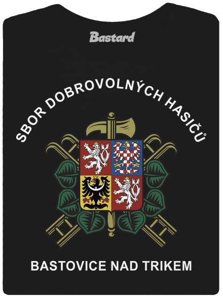 Sbor dobrovolných hasičů s vlastním erbem obce dámské tričko Black