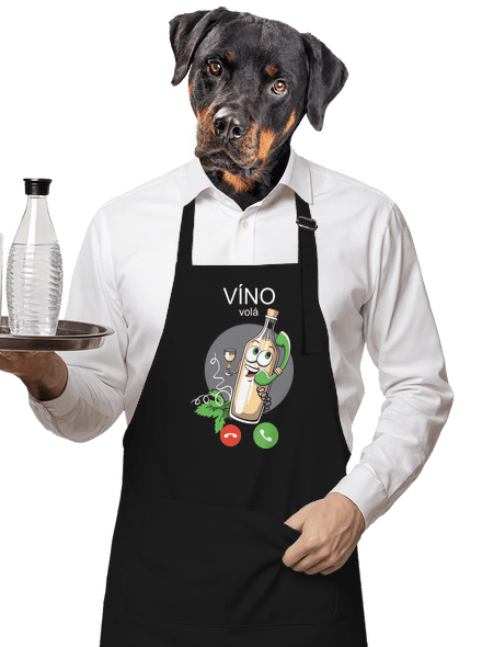 Bílé víno volá zástěra Black