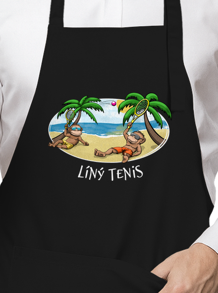 Líný tenis zástěra Black
