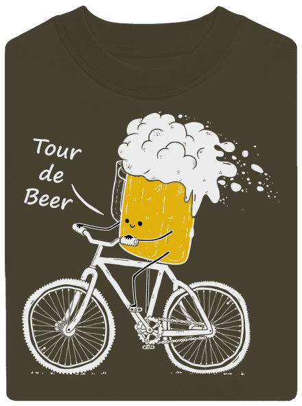 Tour de beer unisex mikina bez kapuce Urban Khaki