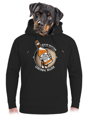 Save Water unisex mikina premium Dark Black