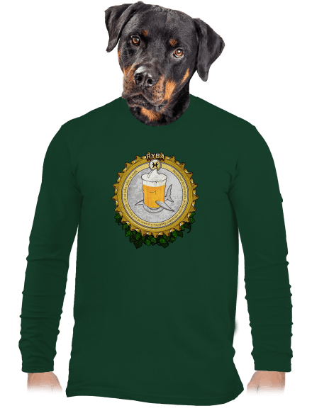 Pivní horoskop: Ryba pánské dlouhý rukáv Bottle Green