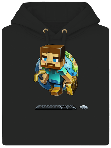B17: Minecraft unisex mikina premium Dark Black