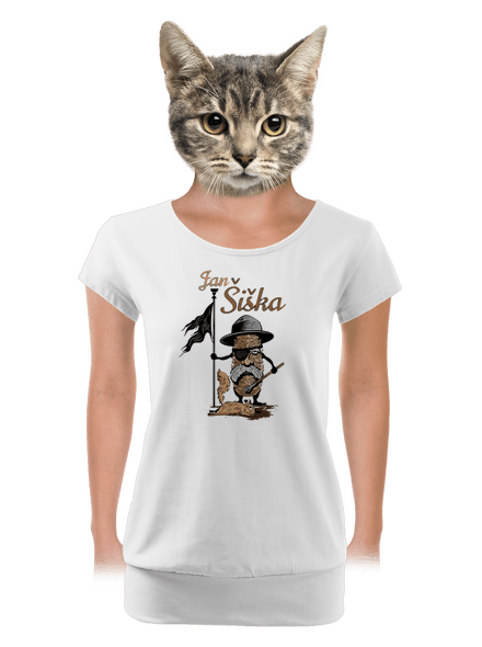 Jan Šiška dámské tričko s lemem White
