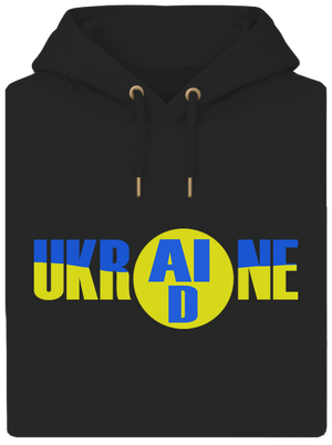 Ukrajina - AID unisex mikina premium Dark Black