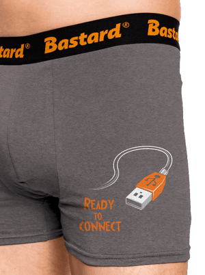 USB připojení boxerky Gray Melange