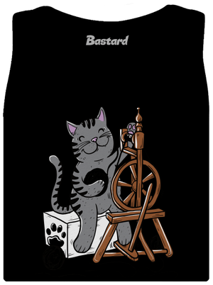 Kočka přede dámské tílko klasické Black