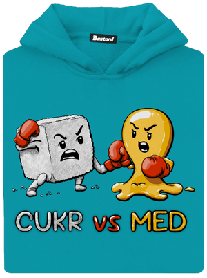 Cukr vs. med dětská mikina klokanka Hawaiian Blue