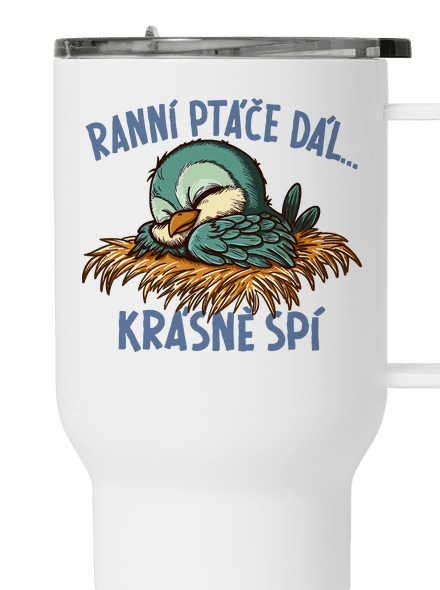 Ranní ptáče spí termohrnek White