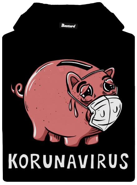 Korunavirus v kasičce pánská mikina klokanka Black