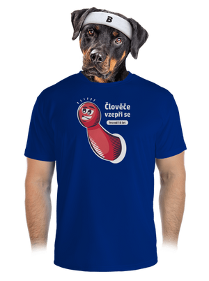 Člověče vzepři se pánské sportovní tričko Royal Blue Mal