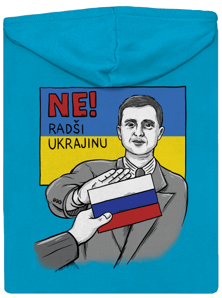 Ne! Radši Ukrajinu dámská mikina na zip Blue Atol