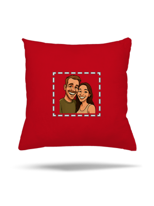 Karikatura z vlastní fotky polštář Red