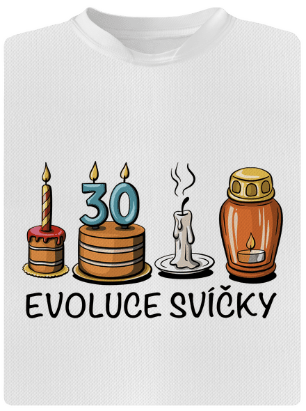 Evoluce svíčky pánské sportovní tričko White