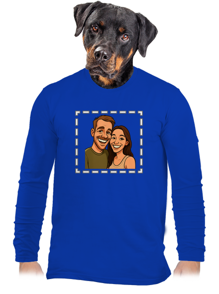 Karikatura z vlastní fotky pánské dlouhý rukáv Royal Blue