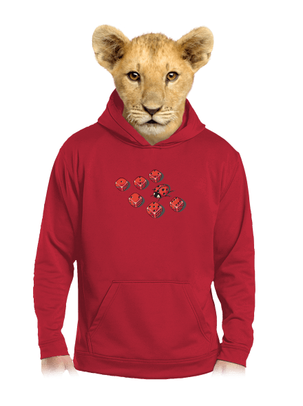 Mimikry dětská mikina klokanka Fire Red