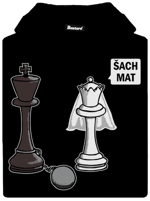 Šach mat pánská mikina klokanka Black