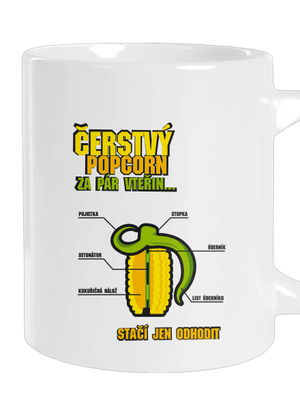 Čerstvý popcorn velký hrnek White