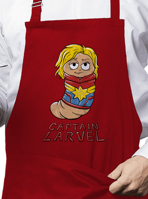 Captain Larvel zástěra Red