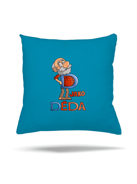 D jako děda polštář Blue Turquoise