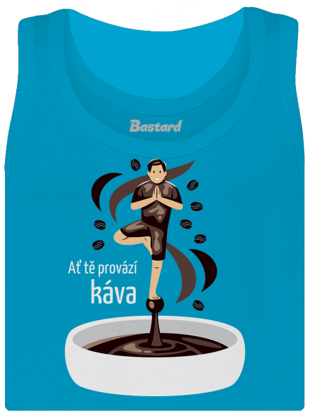 Káva provází dámské tílko klasické Blue Atol