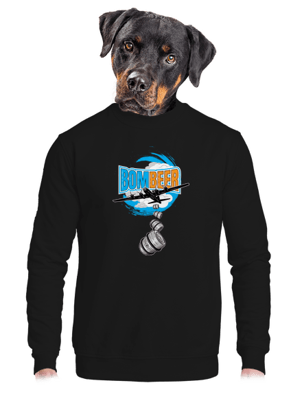 BomBeer unisex mikina bez kapuce Black