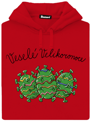 Veselé Velikoronoce pánská mikina klokanka Red