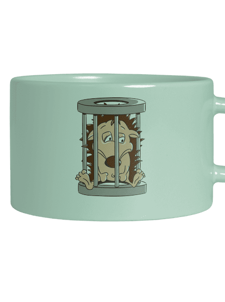 Ježeček v kleci hrnek makronka Mint Macaron