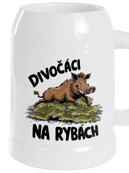 Divočáci na rybách půllitr White