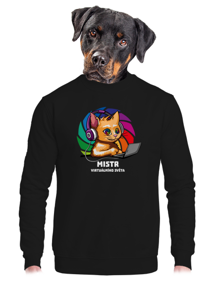 Mistr virtuálního světa unisex mikina bez kapuce Black