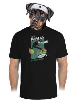 Ninja v rouši pánské sportovní tričko Black
