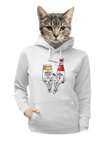 Pokecáme dámská mikina klokanka White