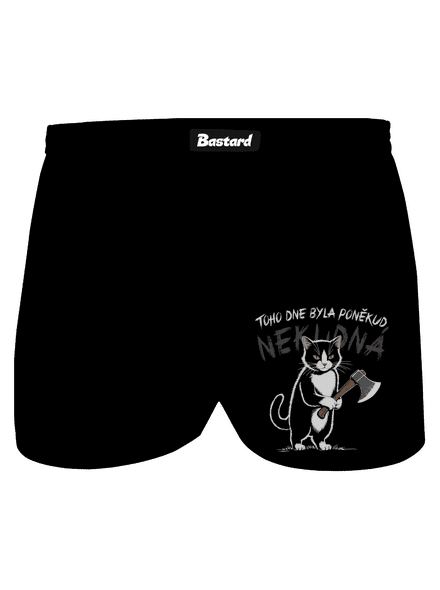 Neklidná kočka pánské trenky Black