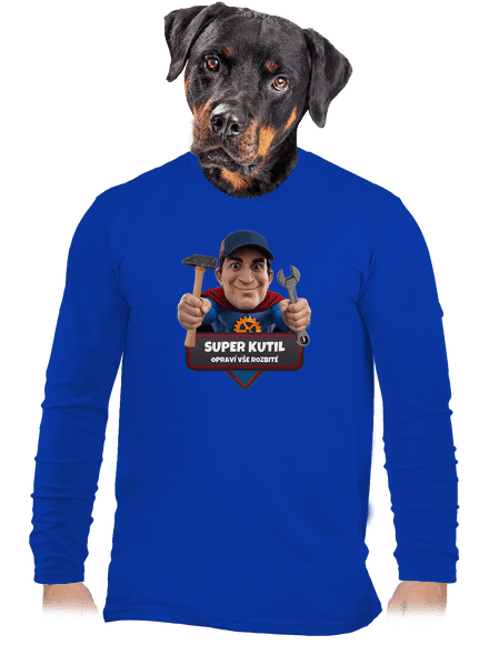 Super táta pánské dlouhý rukáv Royal Blue