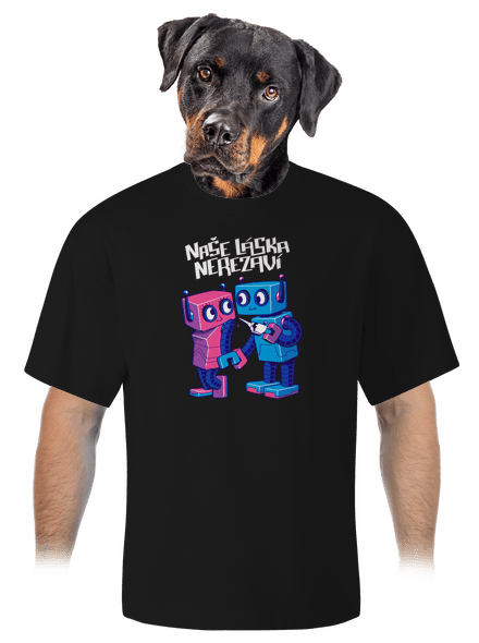 Roboti unisex tričko oversized Black