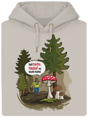 Bacha houbař unisex mikina premium Pastel Macchiato